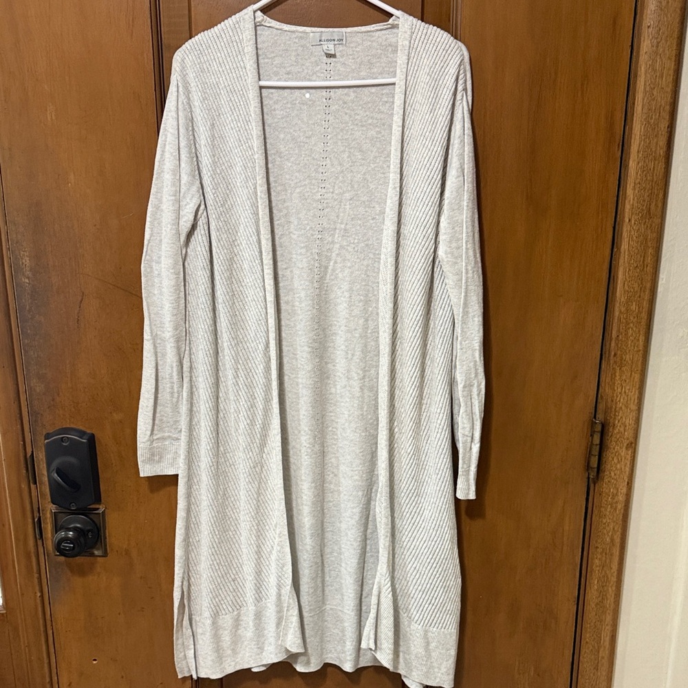 Allison Joy EVEREVE  long gray Open Cardigan